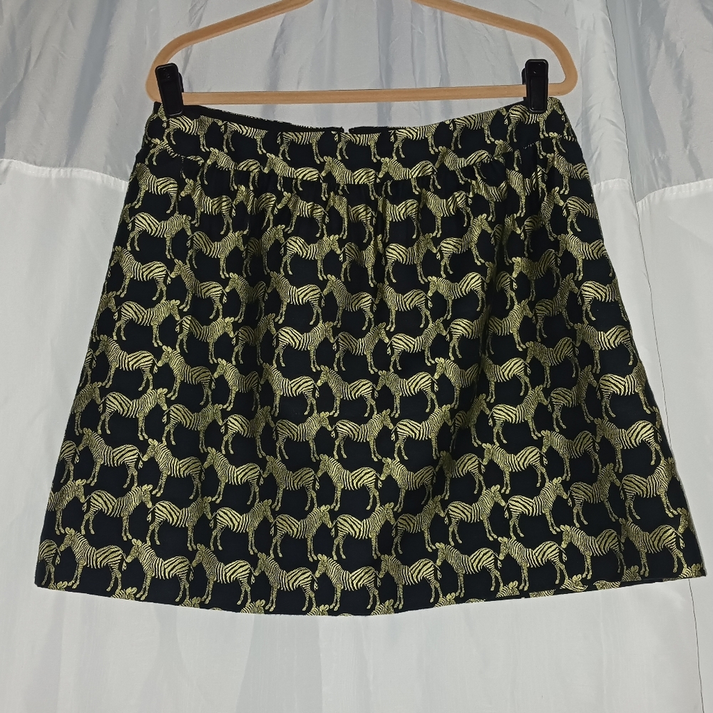 Crown & Ivy Black & Gold Zebra Skirt, Size 14